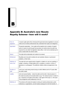 Appendix B: Australia`s new Resale Royalty Scheme