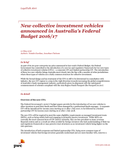 New collective investment vehicles announced in