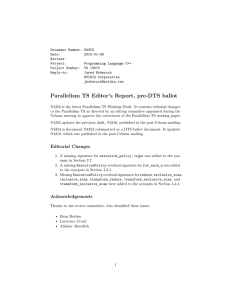 Parallelism TS Editor`s Report, pre-DTS ballot - Open