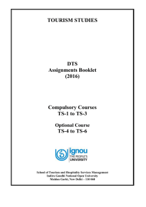 TOURISM STUDIES DTS Assignments Booklet (2016) Compulsory