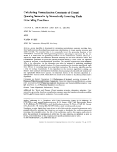 Calculating normalization constants of closed queuing networks by