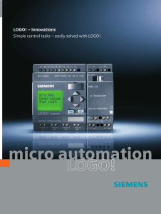 LOGO! – Innovations Simple control tasks – easily solved with LOGO!