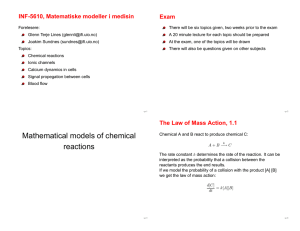 Mathematical models of chemical reactions