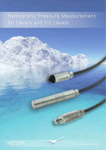 Hydrostatic Pressure Measurement for Levels and - keller