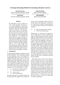 A Strategic Reasoning Model for Generating Alternative Answers