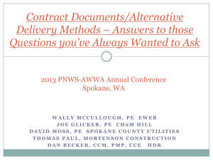 Contract Documents/Alternative Delivery Methods – Answers to