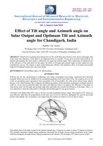 Effect of Tilt angle and Azimuth angle on Solar Output
