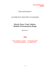 Electric Power Train Vehicles - Method of Measuring the Range