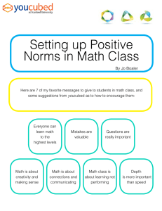 Setting up Positive Norms in Math Class