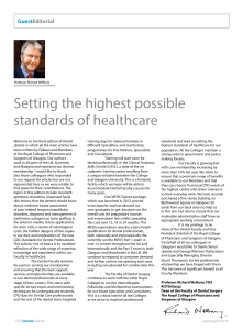 Setting the highest possible standards of healthcare