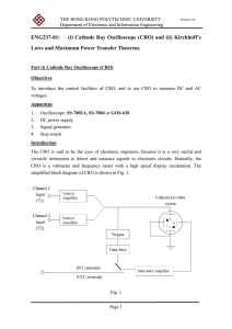 ENG237-01: (i) Cathode Ray Oscilloscope (CRO) and (ii) Kirchhoff`s