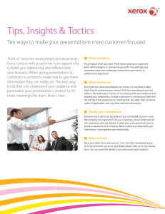 Customer-focused presentations