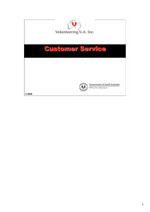 Customer Service Presentation Notes