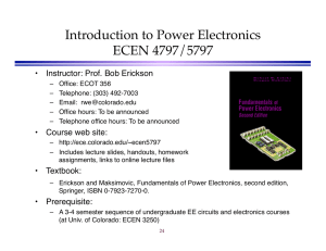 Introduction to Power Electronics ECEN 4797/5797