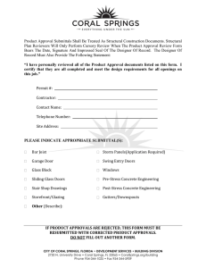 Product Approval Submittal Form