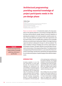 Architectural programming: providing essential knowledge of project