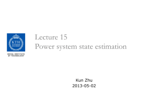 Lecture 15 Power system state estimation