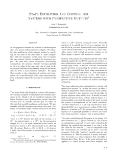 State Estimation and Control for Systems with Perspective Outputs