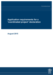 Application requirements for coorindated project declaration
