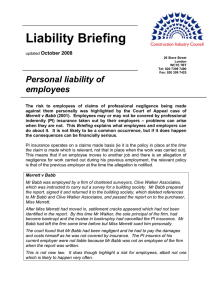 Personal Liability of Employees