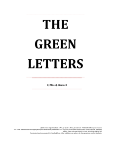 The Green Letters - Amazing Grace Christian Church