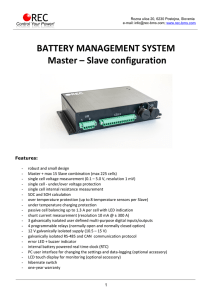 BATTERY MANAGEMENT SYSTEM Master – Slave