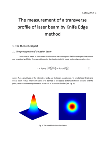The measurement of a transverse profile of laser beam by Knife