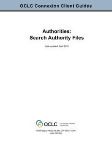 Authorities: Search Authority Files