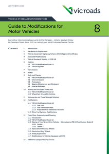 Guide to Modifications for Motor Vehicles