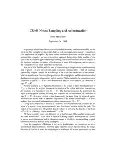 CS465 Notes: Sampling and reconstruction