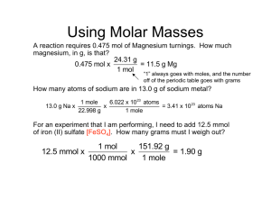 Using Molar Masses