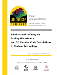 Seminar and Training on Scaling Uncertainty and 3D Coupled Code