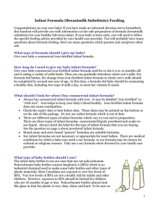 Infant Formula (Breastmilk Substitute) Feeding (2008)