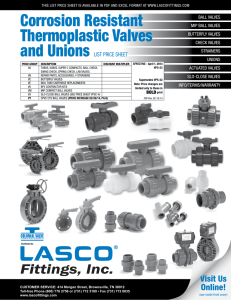 Corrosion Resistant Thermoplastic Valves