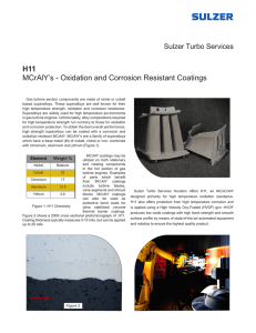 H11 MCrAlY`s - Oxidation and Corrosion Resistant Coatings