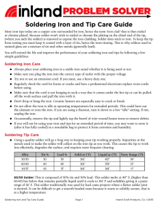 Solderiing Iron and Tip Care Guide