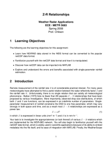 Z-R Relationships 1 Learning Objectives 2 Introduction