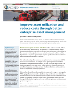 Improve asset utilization and reduce costs through better