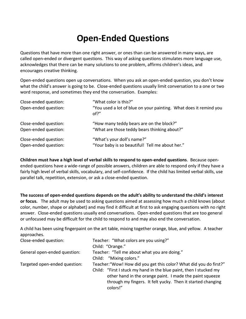 Understanding Open-ended in English 