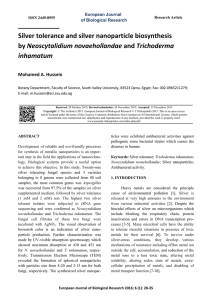 Silver tolerance and silver nanoparticle biosynthesis by