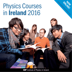Physics Courses in Ireland 2016