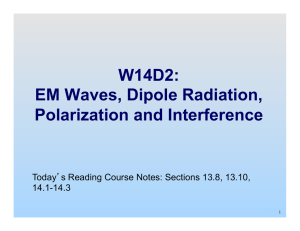 W14D2: EM Waves, Dipole Radiation, Polarization and
