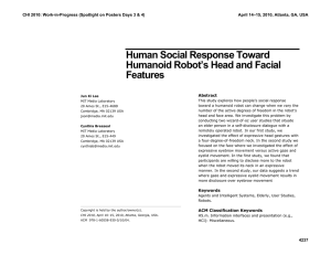 Human social response toward humanoid robot`s head and facial