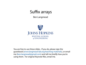 Suffix arrays - Department of Computer Science