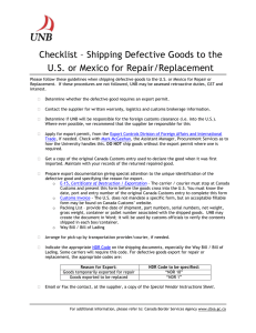 Shipping Defective Goods to the US or Mexico for Repair