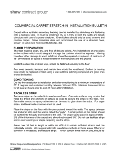 commercial carpet stretch-in installation bulletin