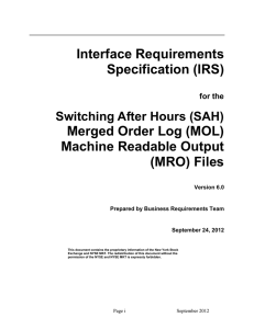 Interface Requirements Specification (IRS)