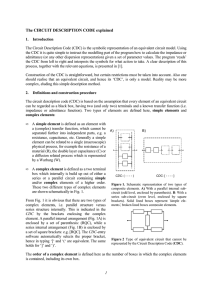 The CIRCUIT DESCRIPTION CODE explained