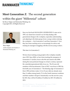Meet Generation Z: The second generation within the giant "Millennial"