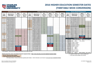 2016 higher education semester dates (timetable week conversion)
